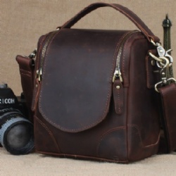 Fashion vintage genuine leather Digital camera bag, computer bag, messenger bag